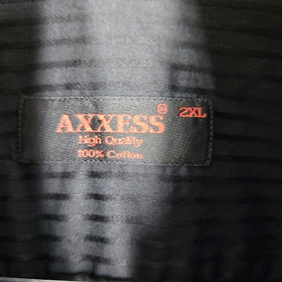 AXXESS PIN STRIPE BUTTON DOWN SHIRT WITH CUFF LINKS - Picture 8 of 11